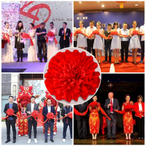 Military Service Etiquette Great Red Flowers Recognition Convention Silk Red Flower Car Guild Car Car Traffic Car Decoration Flowers