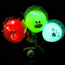 Stall balloon luminous double-layer cartoon childrens pattern toy inflatable floating transparent bouquet Net red Luminous lantern