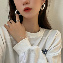 S925 silver needle blue C-type Aggreko earrings womens 2020 new fashion stud earrings simple temperament net red earrings