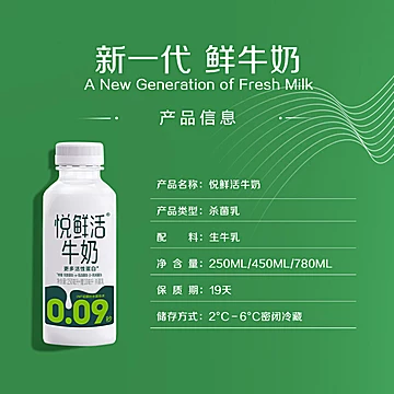 君乐宝悦鲜活鲜牛奶260ml*8瓶[30元优惠券]-寻折猪