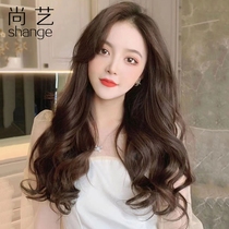 Wig female long-haired lace full-headed wig set real human hair curly hair wig wig wavy head set is completely natural