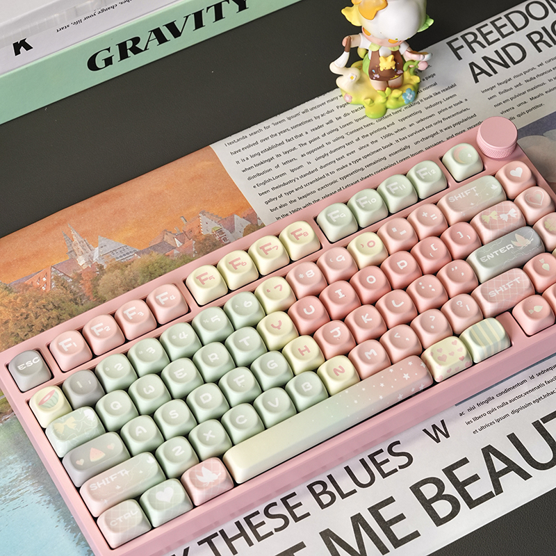 Milk Bean External Device MOA Sweet Melon Keycap Pink Gradual Theme Thermal Sublimation 758798104 (1627207:37225917657:Color classification:)