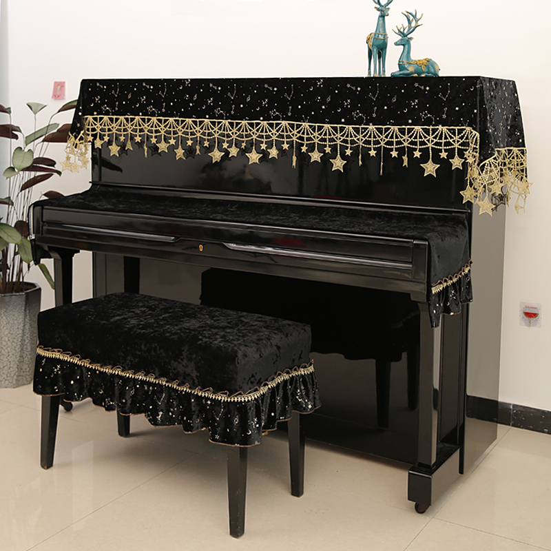 Light luxury piano cover Version Nordic cover Dust cover Black Triangle Half Cover Simply Modern Full Hood