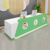 Kindergarten front desk baking varnish early education center reception desk school consultation desk training training organization front desk