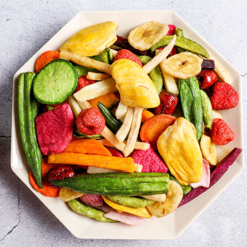 元气简餐15种综合果蔬脆500g水果蔬菜干秋葵菠萝蜜混合桶装香菇脆