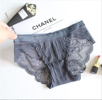 Lady Sexy Untraceless Lace Triangle Briefs Female Black Transparent Brief breathable cotton low waist Large size underpants slim