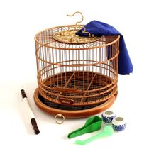 Bird Cage Bamboo Round Handmade Subversive Embroidered Bezi Red red Sub-yellow Soybean Bird Cage diameter 29 5