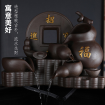 Creative ceramics Feng Shui lucky water ornaments Fish tank Office automatic circulating water Household micro-landscape landscaping New