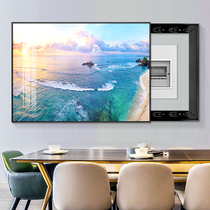 Electric meter box decorative painting non-perforated dock seascape distribution box shielding box strong power supply electric gate box empty open box hanging picture