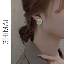 Small Green Lemon Spike 2021 New Tide 925 Silver Needle Ear Accessories Woman Summer Design Sensation Summer Fruit Earrings