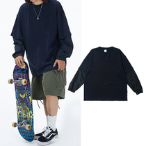 21ins Japanese trend fake two long sleeve T-shirt students loose round neck wear base shirt men and women