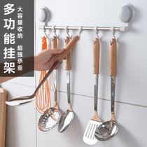 Punch-free kitchen storage row hook viscose wall hanging wall rack multi-functional traceless hook kitchenware storage