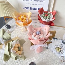 Creative hand touted stick candy small bouquet diy handmade material full set of red sugar fruit bouquet wrapping paper gifts