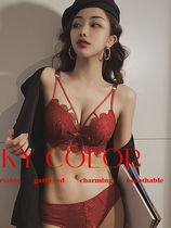 This years red underwear womens small breasts gather thickened and auxiliary breast anti-sagging upper support wedding bra sexy bra