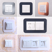 Acrylic switch decorative wall applique home socket protective sleeve snap-free adhesive panel shielded creative border cover