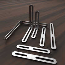 Stainless steel angle code adjustment long hole double head movable 90 degree right angle holder connector straight piece L-shaped bracket