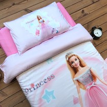 Childrens cotton pure cotton barbbie princess mermaid girl 60s Xinjiang long - dune cotton three - piece set condom