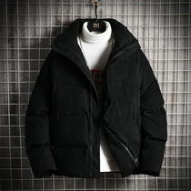 Tide brand fashion short corduroy coat 2021 autumn and winter New Slim Loose Korean tooling bread cotton men