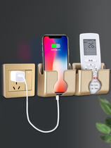 Remote control containing box free of punch TV air conditioning wall hanging wall-mounted headboard mobile phone containing shelf