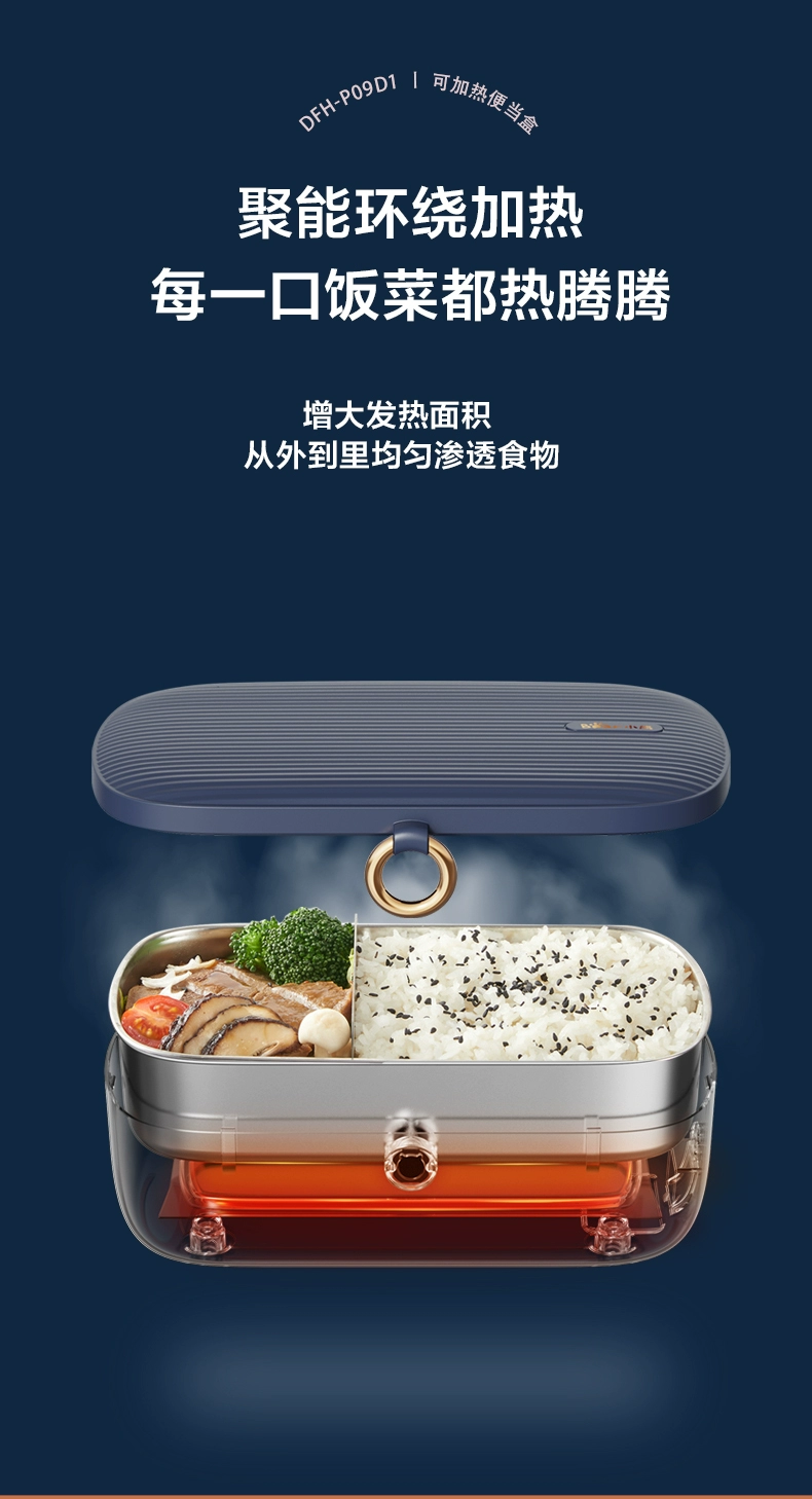 Bear hộp cơm cắm điện di động đa chức năng nhân viên văn phòng tự sưởi ấm nấu ăn sưởi ấm hộp cơm cách nhiệt - Hộp cơm điện sưởi ấm