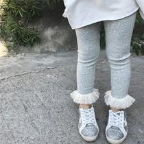 Girl Pants Spring Dress 2021 Little Girl Foreign Air Fashion Wear Long Pants Children Bottling Baby Girls Bottom Pants