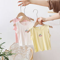 Child Clothing Summer Girl Sleeveless Face Mask T-shirt Baby Modale Vest Baby Cherry Beat Undershirt Child Blouse