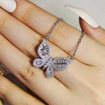 Winter Butterfly Inlaid Zirconia Necklace for the Year of the Animal Sweet Simple and Versatile Forest Series X5659 Gift