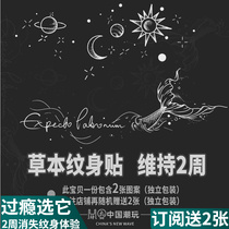 Juice tattooed stick herbage Waterproof Persistent Collarbone Leg Flower Arm Veil private chest front and half permanent ins wind