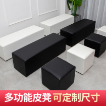 Outdoor wedding car exhibition event white sofa bench four sides black walking long car show stool 40cm