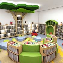 Creative multi - functional circular bookcase - Early education early - shaped sofa library arc - shaped bench drawing book