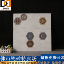 Nordic color tiles 600X600 living room dining room floor tiles Hexagonal geometric antique brick sun room sunscreen tiles