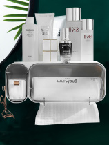 Wash towel storage box wall-mounted toilet with cover dustproof disposable face towel box cosmetics rack