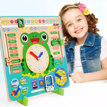 Childrens student Animal calendar clock English toy Early learning cognitive three-dimensional enlightenment puzzle teaching aid model