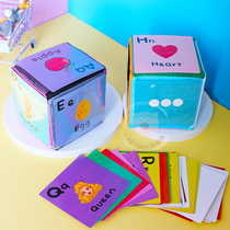 Kindergarten early education childrens English learning classroom Home toys Teaching aids can be inserted into the card large color dice