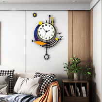 Nordic wall clock living room light luxury watch modern simple creative clock art Fashion Net red atmosphere home hanging wall