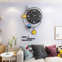 Nordic creative light luxury clock living room modern simple home wall clock Art personality silent clock Net red hanging watch