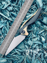 WE KNIFE outdoor high hardness quick open portable EDC titanium alloy bearing M390 folding KNIFE WE918