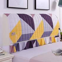 New all-inclusive fabric cover soft bag simple modern set European leather bed dust cover wooden bedside protection cover