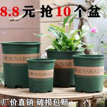Plastic flower pot gardening flower pot Gallon Flower Pot balcony Multi-meat green Lorries gondola lunar season Rose flower pot special price clear cabin