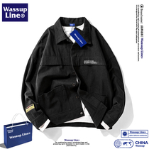 Wassup Line Men's Jacket Day is a pure cotton retro loose industrial jacket and a male autumn tide leisure gown