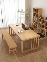 Living Room Large Desk Leisure Area Solid Wood Computer Desk Library Long Table Book Room Study Home Desk Worktop