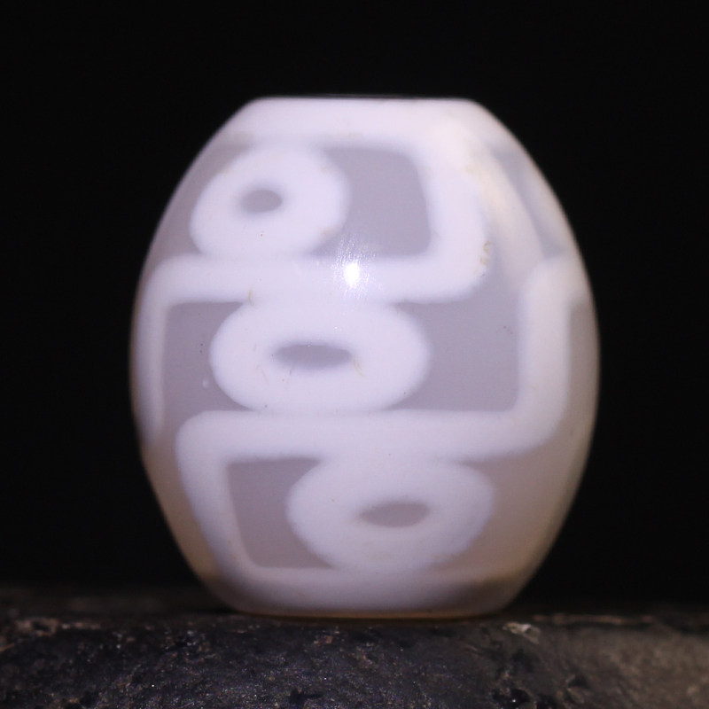 梵间星辰西藏天然玛瑙白冰白毫达落九眼天珠16x15mm超顶锁骨链