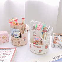 Pen Holder Cute Schoolgirl Cute Spin Multifunction Desktop Large Capacity Office Fashion Creative Less Stationery Containing Box