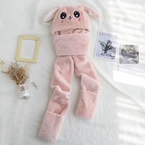 Korean version Childrens hat scarf gloves integrated winter 2021 The new otter tutu tutu ears will move-anti-chill
