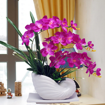 Living room decoration high-end atmosphere home TV cabinet next to both sides of the fake flower simulation flower decoration large basin decoration