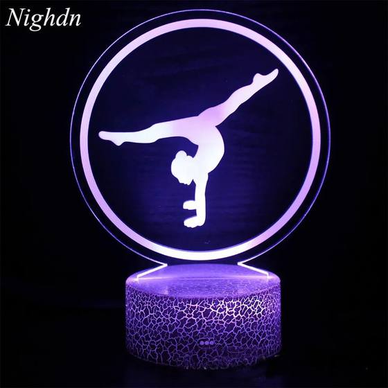 Luz Nocturna 3d de gimnasia artística para decoración de h Luz Nocturna 3d de gimnasia artística para decoración de h
