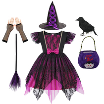 Witch Costume Girls Disguise Halloween Cosplay Purim Carniva