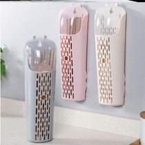Perforated dust-proof chopstick cage cylinder with lid draining chopstick cage plastic multifunctional wall-mounted chopstick cylinder containing box chopstick holder