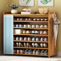 Solid wood dust-proof bedroom bamboo shoe cabinet shoe shelf household economy indoor simple put at the door storage beautiful multi-layer