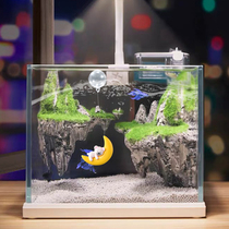 Fish tank floating ball moon bear pendulum set with scenery set meal submarine world small viewing piece moon rabbit decoration